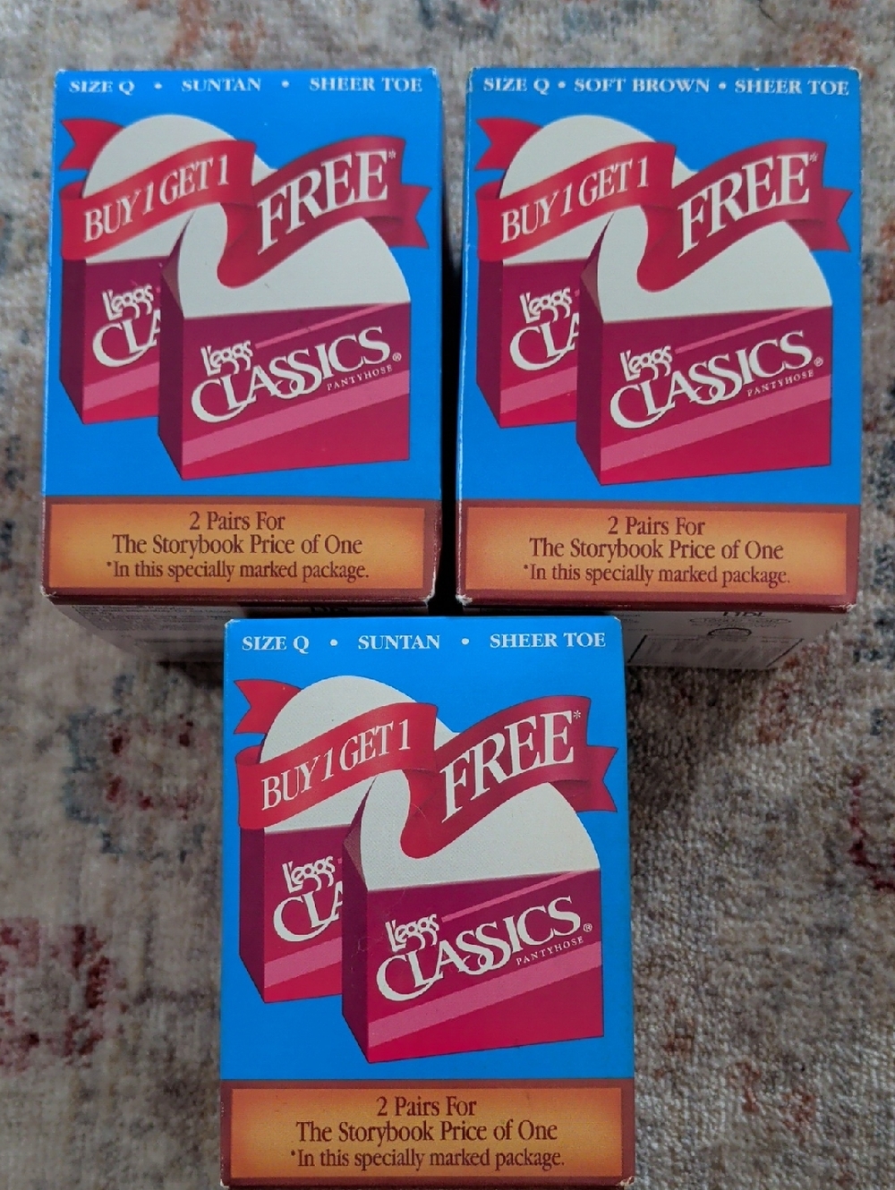 L'eggs Classics Sheer Toe Pantyhose - Suntan Size Q (Buy 1 Get 1) 6 Pair Total